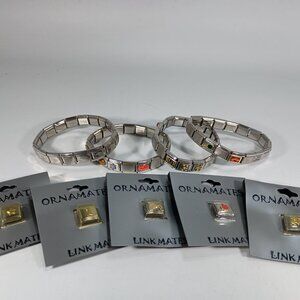 Lot of 4 Charm Bracelets Zoppini, D'Linq & Venice Charm Chick w/Extra Link Mates